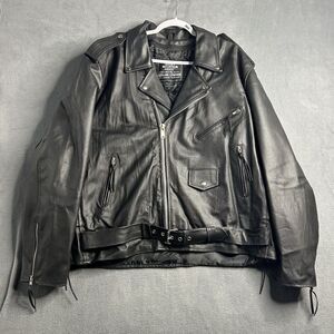 Rocky Mountain Hides Leather Jacket Black Size 2X  Biker Motorcycle‎